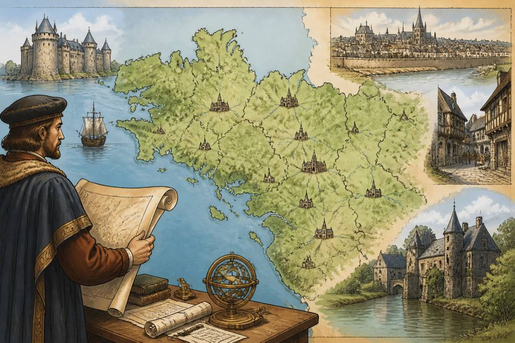 Carte du duché de bretagne : guide complet des frontières et sites historiques