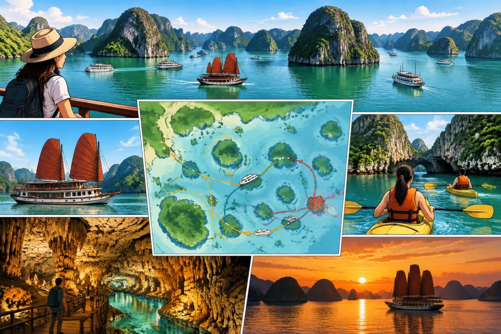 Baie d’Halong carte : les meilleurs itinéraires pour explorer la baie du Vietnam